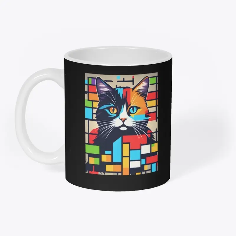 Artistic Cat With Squares