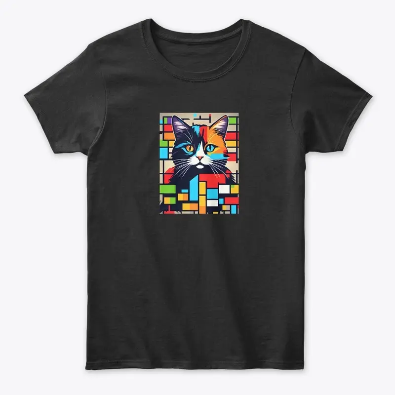 Artistic Cat With Squares