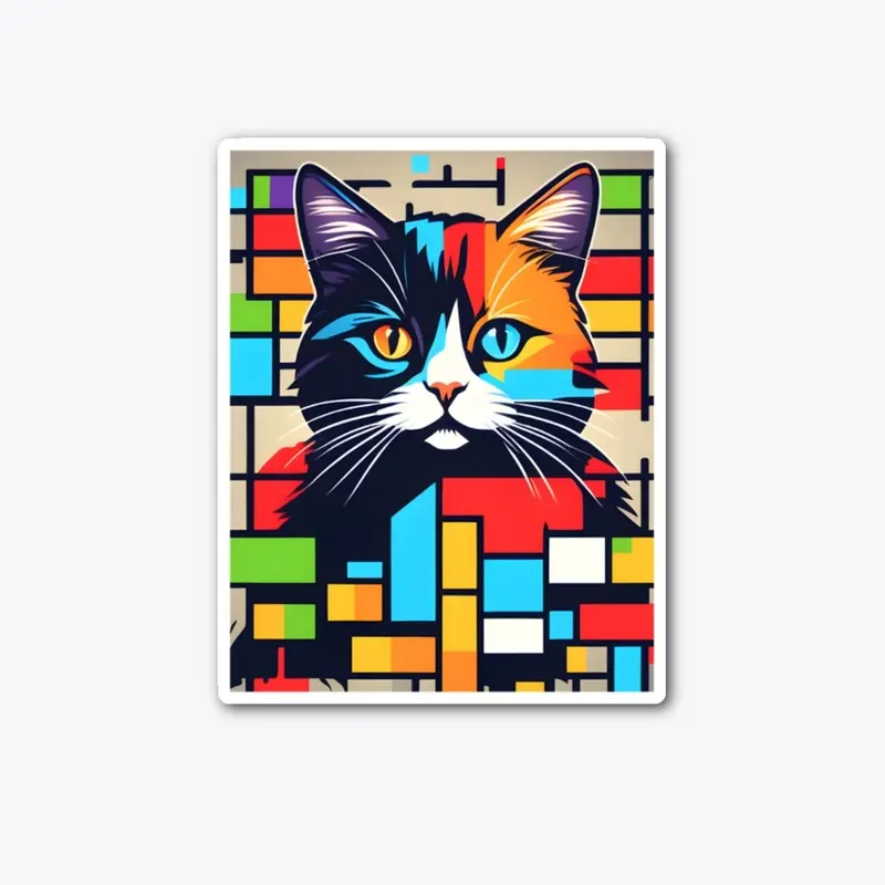 Artistic Cat With Squares